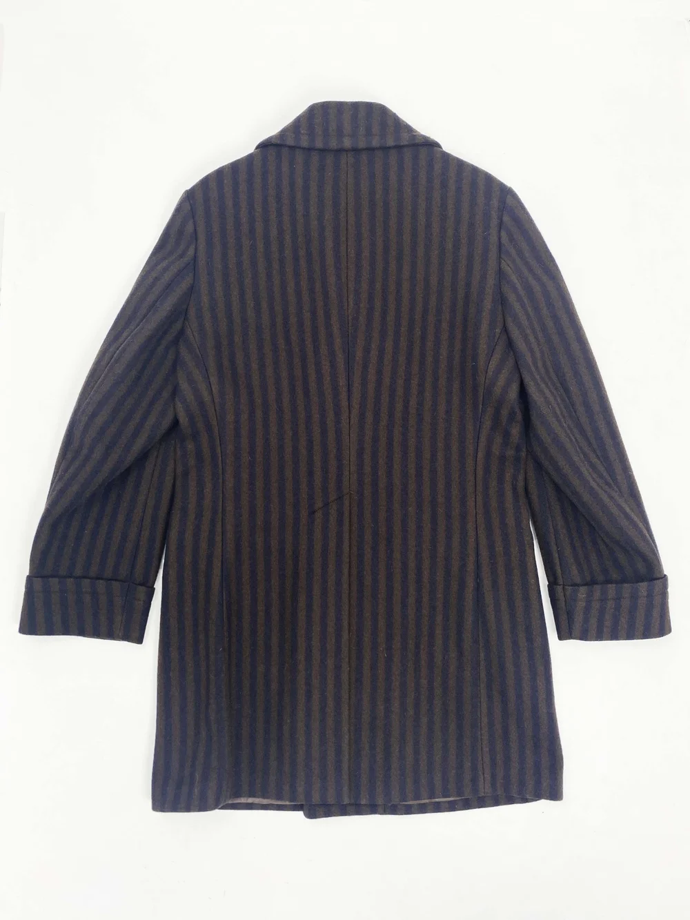 Romeo Gigli 90s brown striped wool coat — JAMES VELORIA